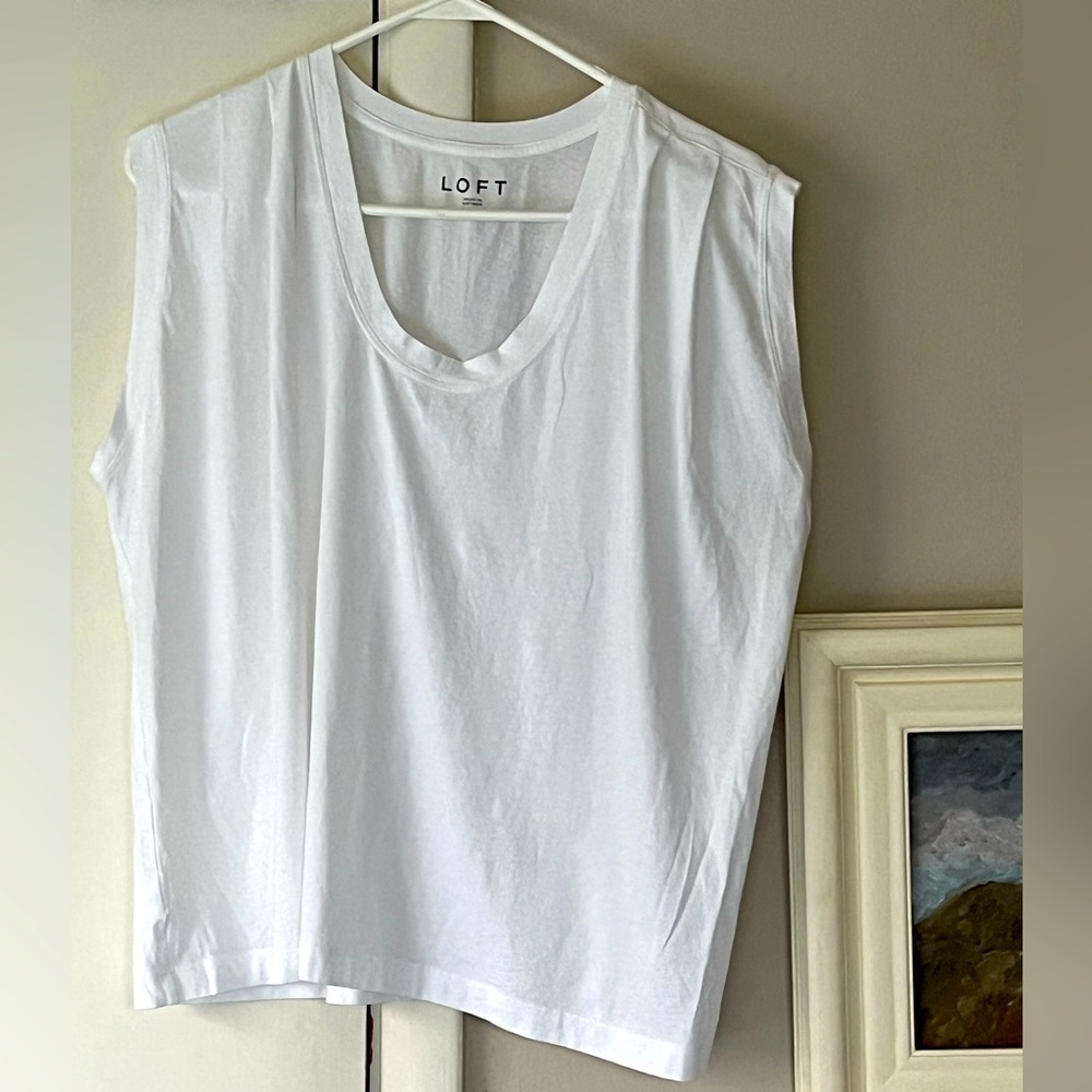 LOFT White Sleeveless Top XL